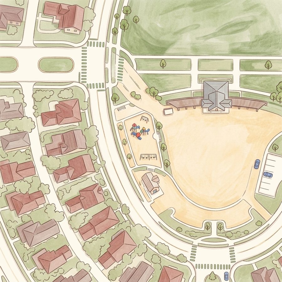 Illustrated map of Southlawn Park
