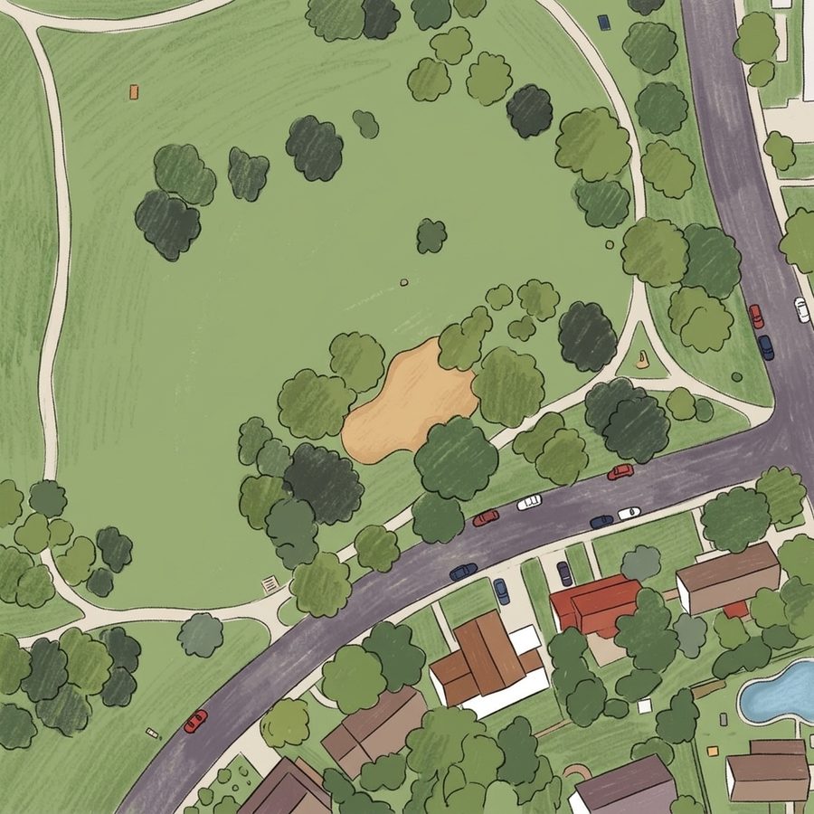 Illustrated map of Southmoor Park