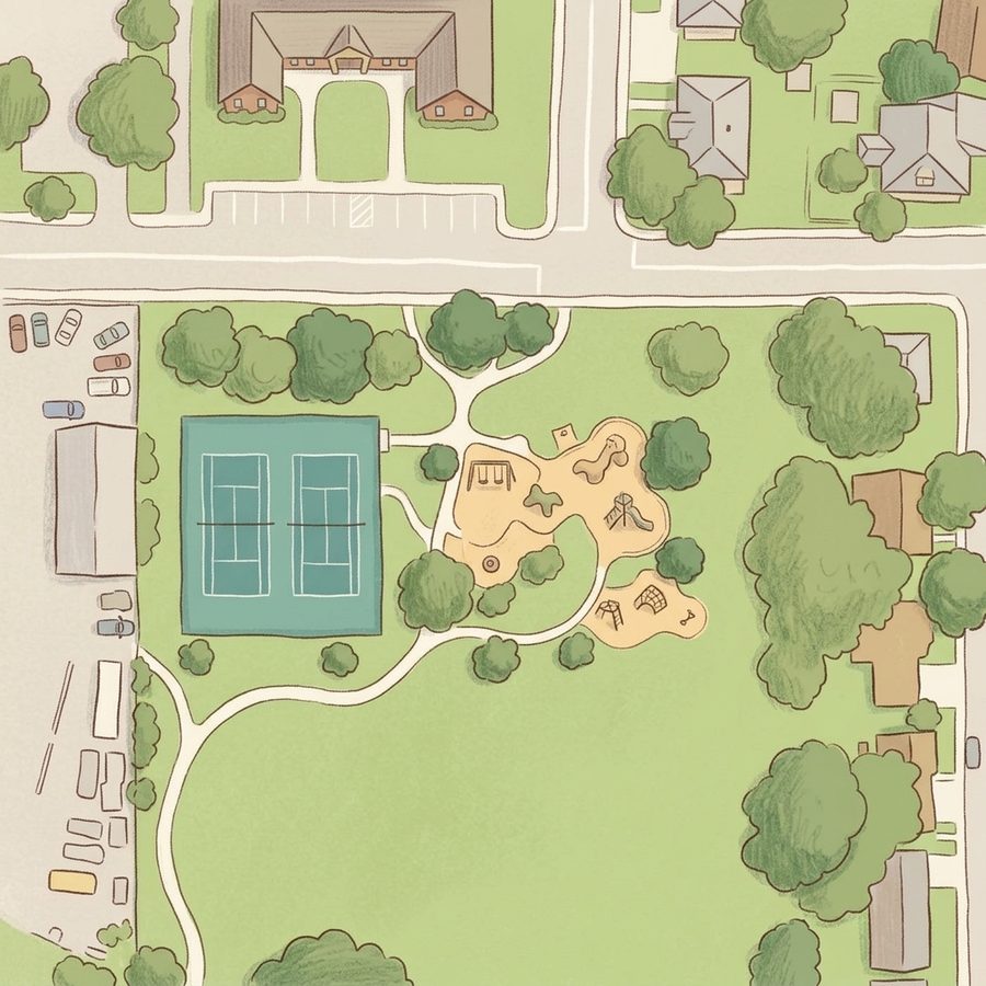 Illustrated map of Southridge Park