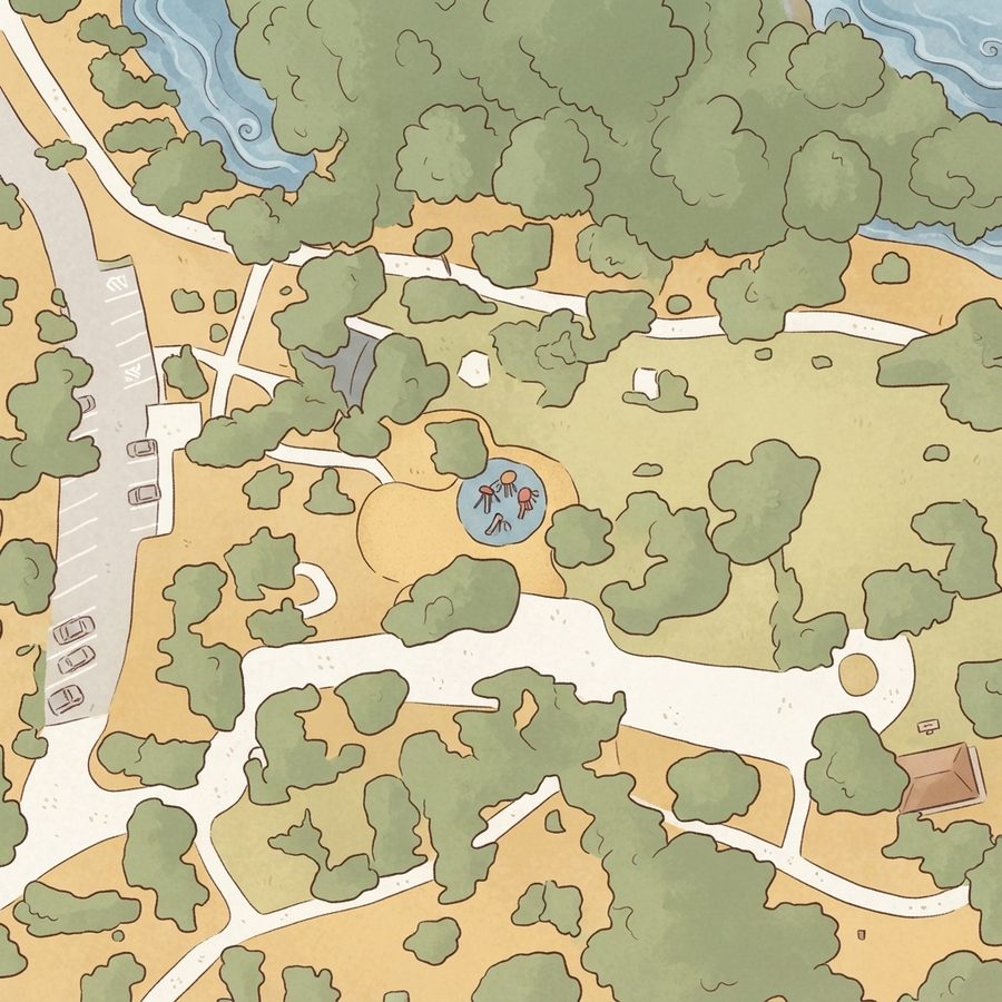 Illustrated map of Southside Lions Park East