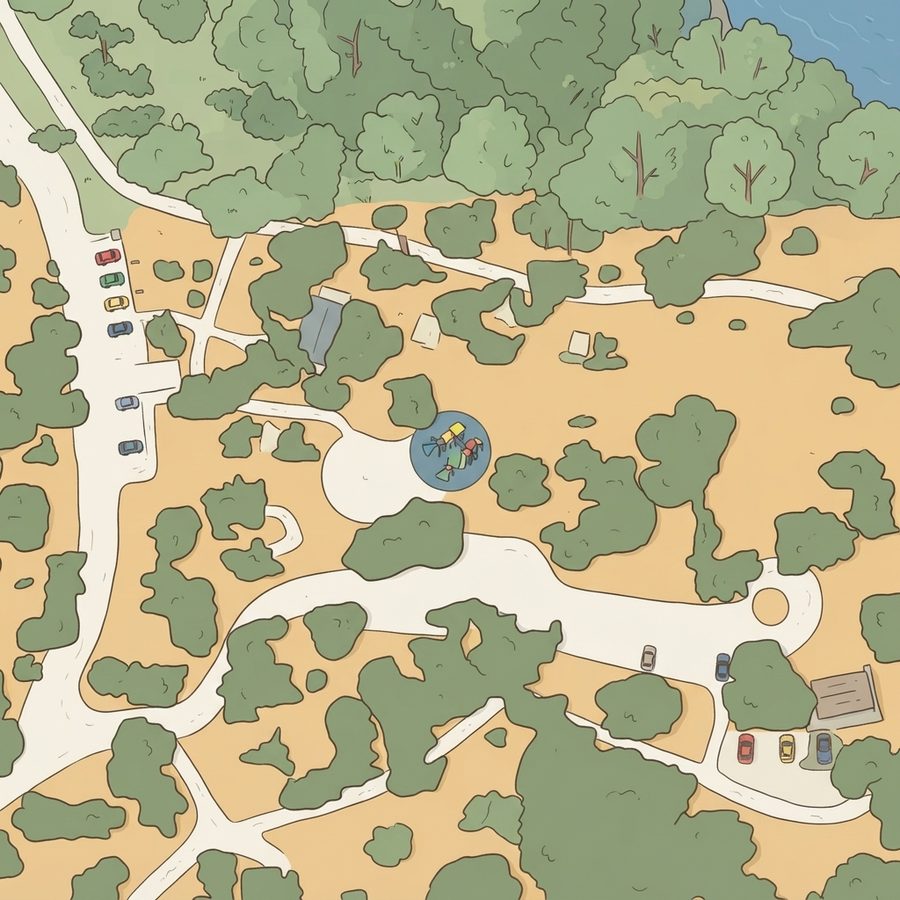 Illustrated map of Southside Lions Park Pavilion 4