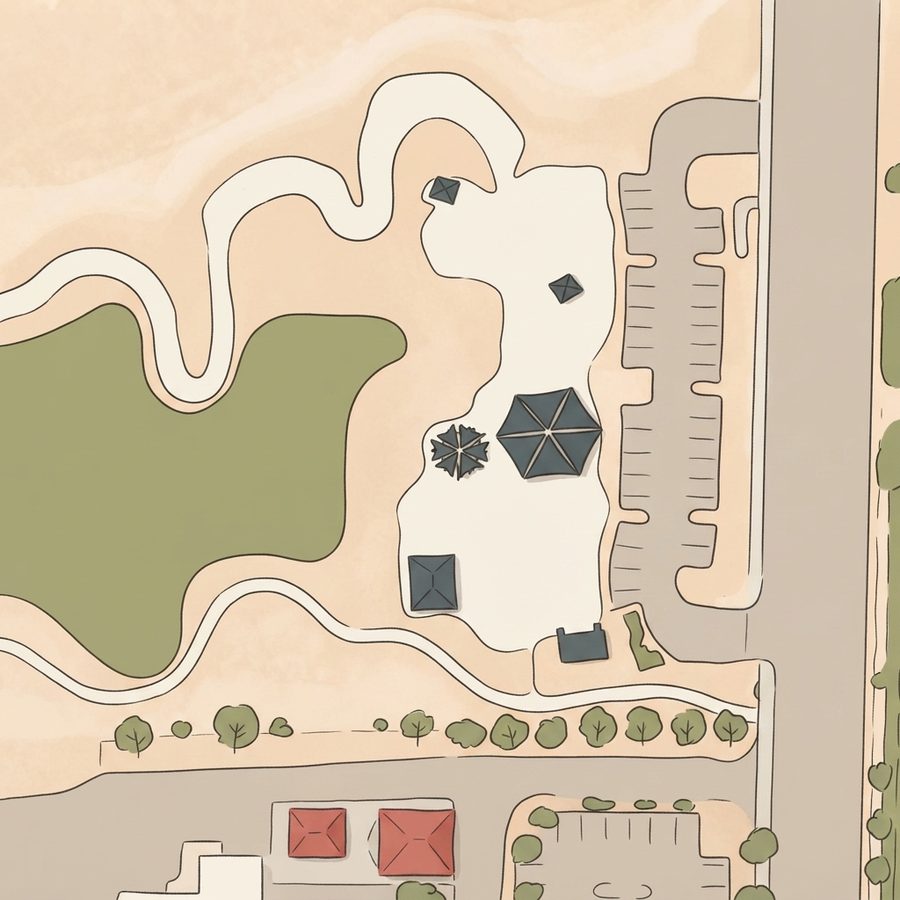 Illustrated map of Southwest Ridge Park