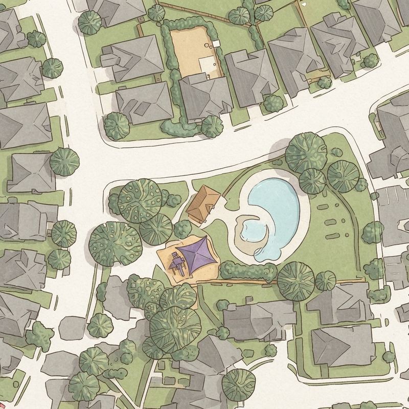 Illustrated map of Southwind Neighborhood Park and Pool