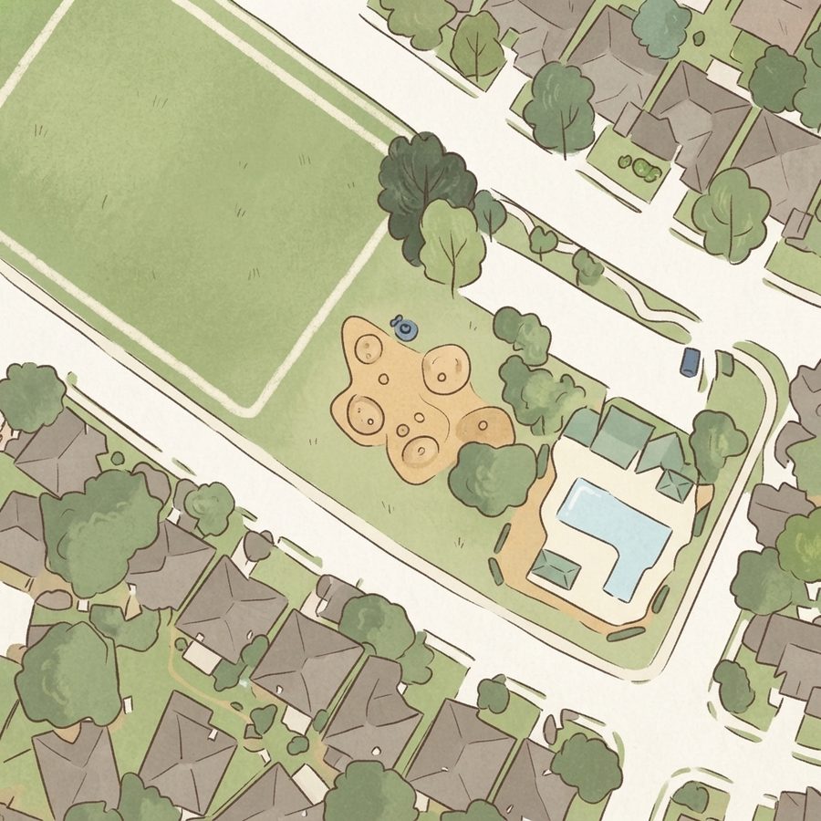 Illustrated map of Southwyck Section One Playground