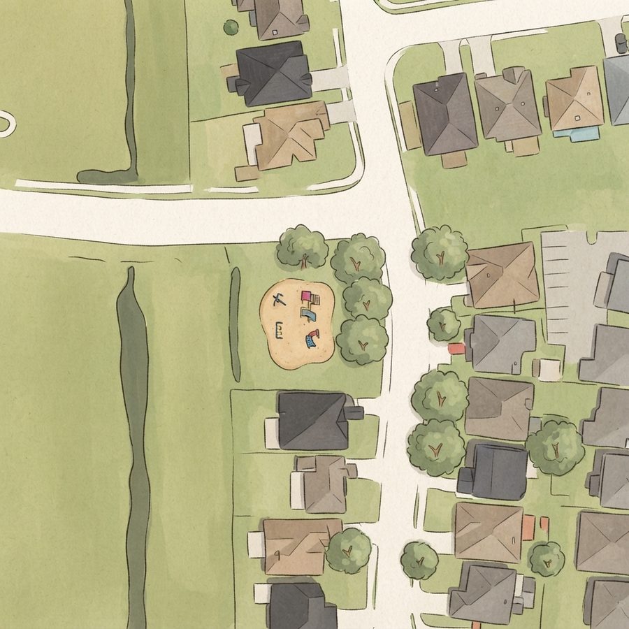 Illustrated map of Southwyck Section One Toddler Playground