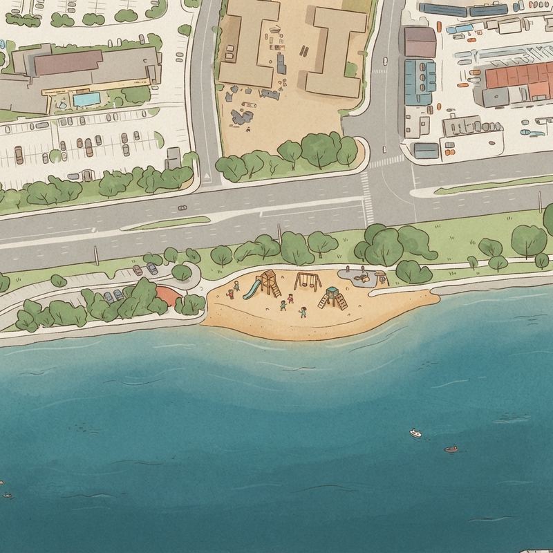 Illustrated map of Spanish Landing Playground