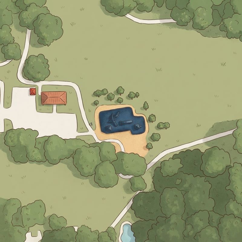 Illustrated map of Sparger Park
