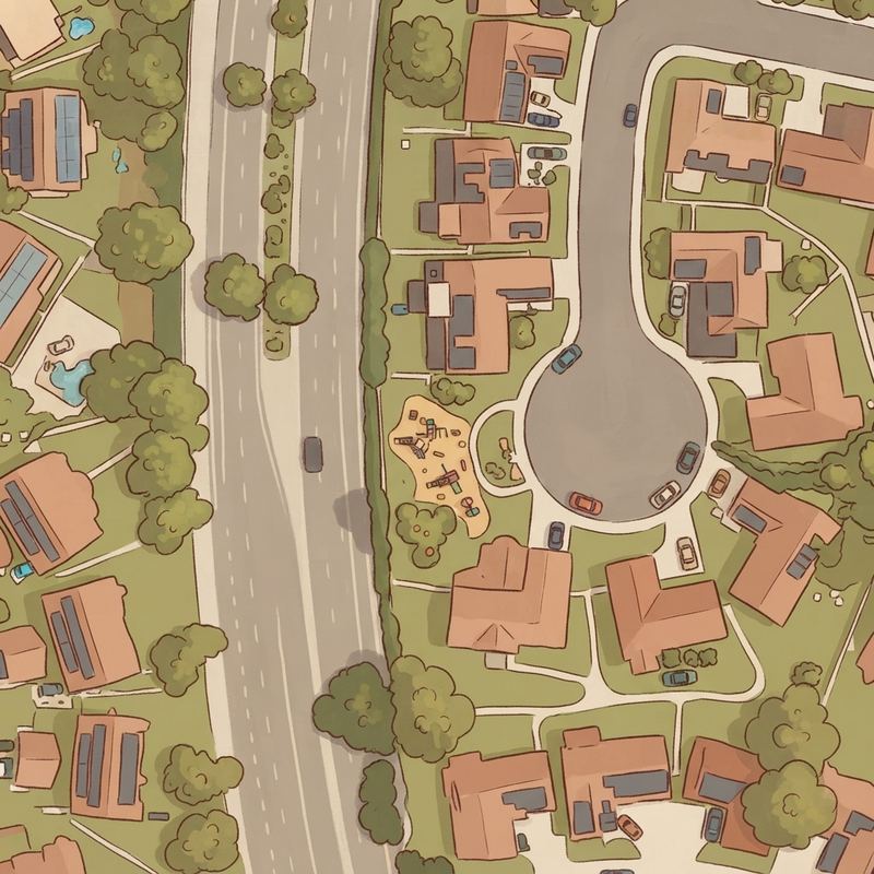 Illustrated map of Spearfish Lane Playground