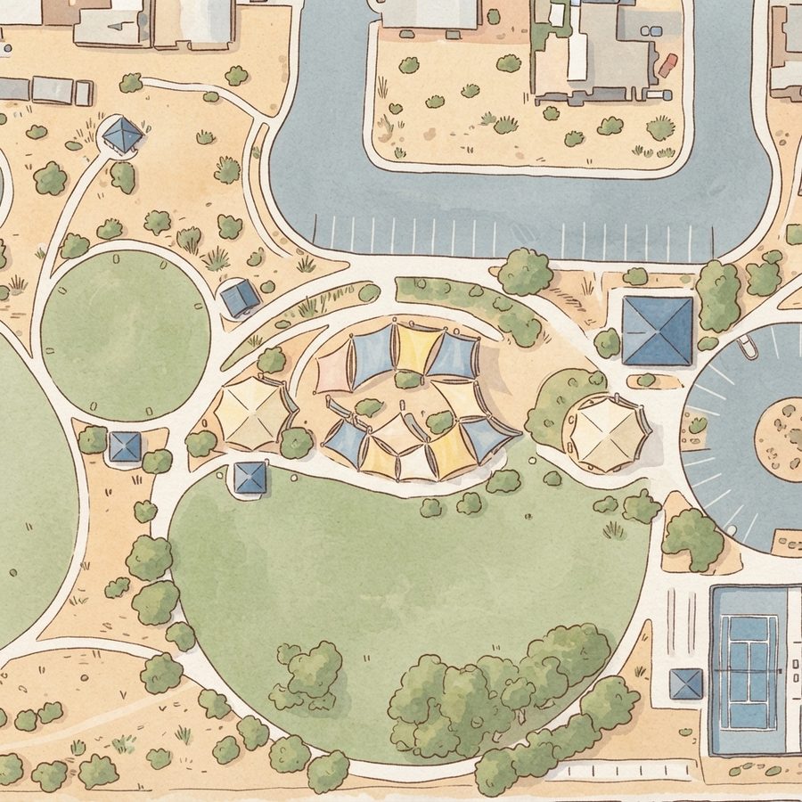 Illustrated map of Splash Pad