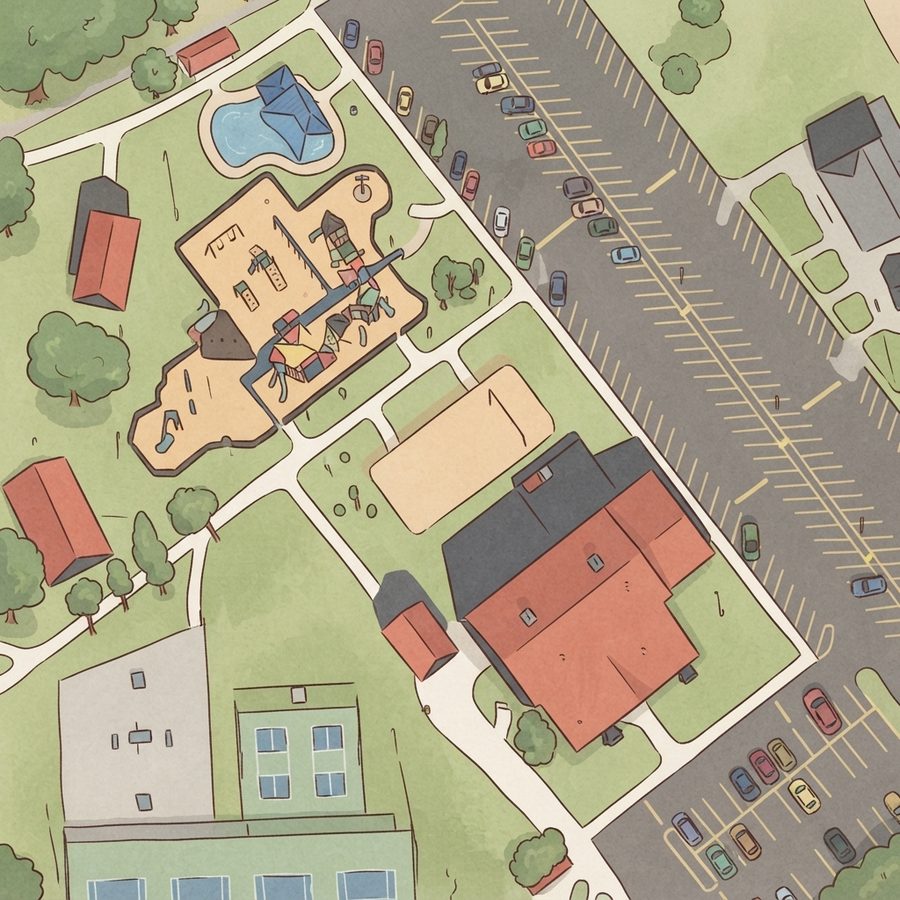 Illustrated map of Splash Pad