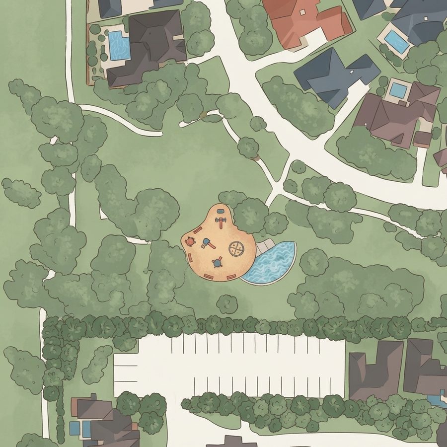 Illustrated map of Splash Pad Park