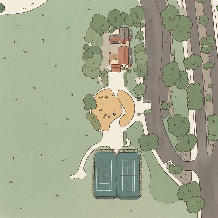 Illustrated map of Spotted Leaf Park