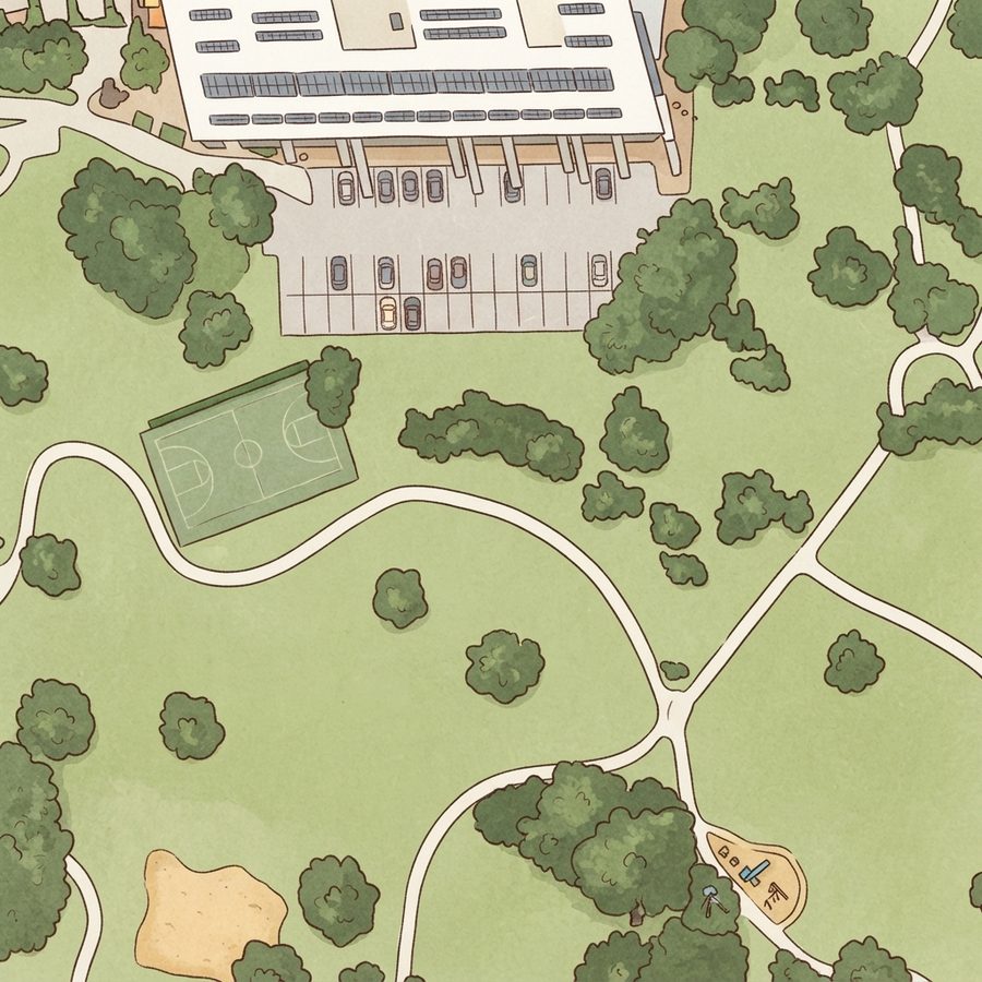 Illustrated map of Spotts Park