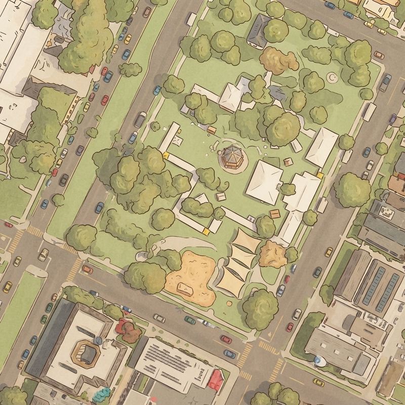 Illustrated map of Spreckels Park
