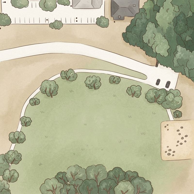 Illustrated map of Spring Creek Greenbelt - Fred E. Harris Section