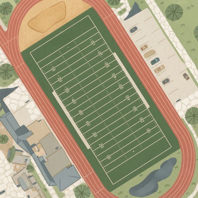 Illustrated map of Spring football field