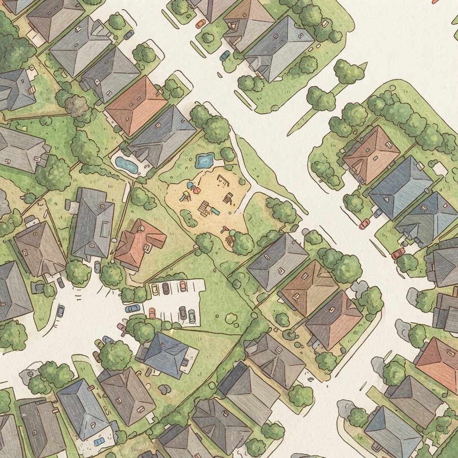 Illustrated map of Spring Terrace Playground