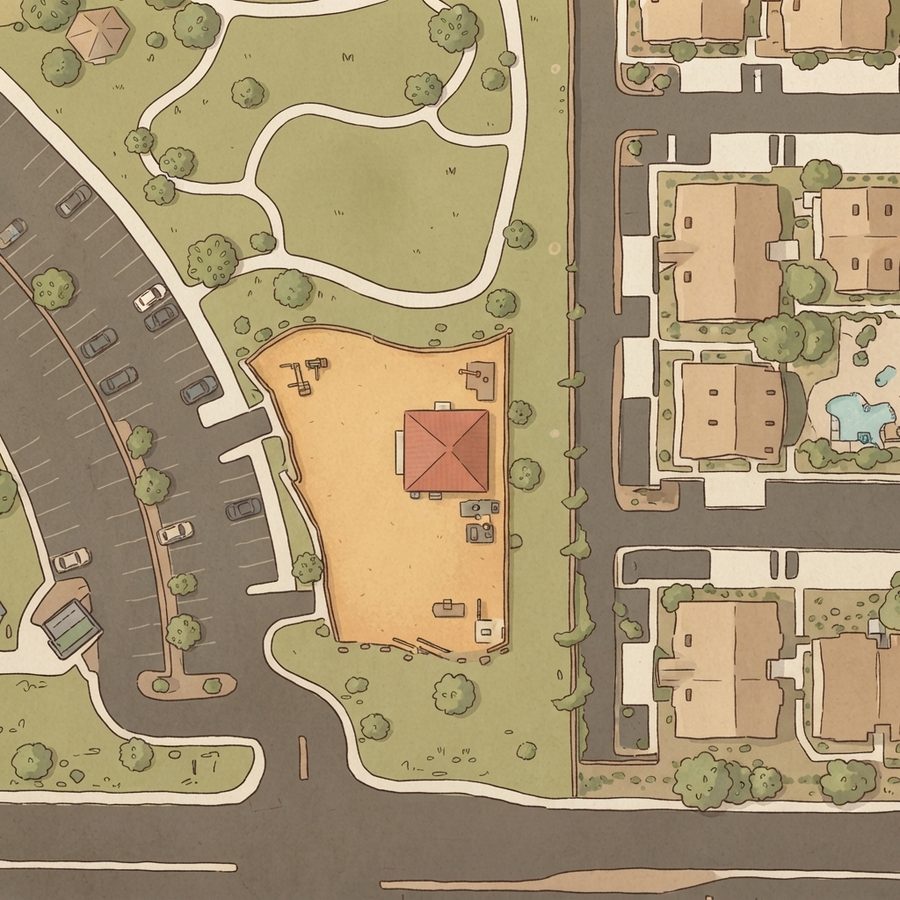 Illustrated map of Spring Valley Community Park