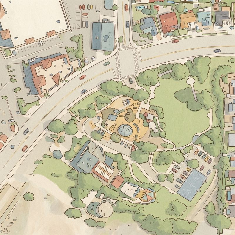 Illustrated map of Spring Valley County Park playground