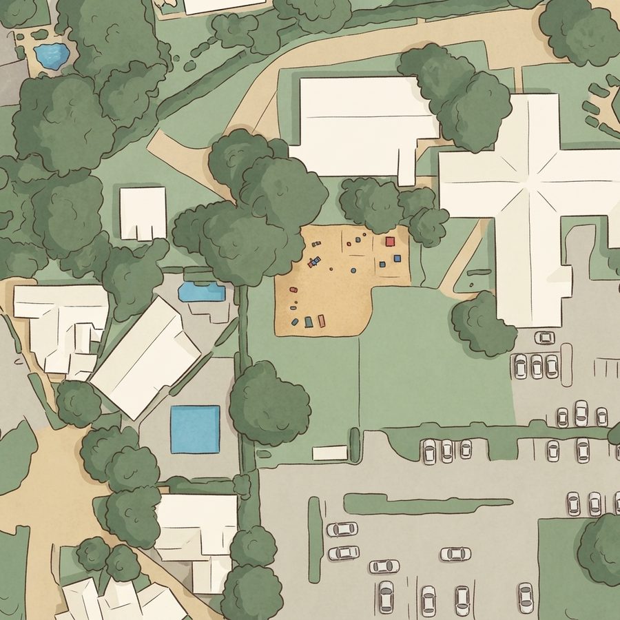 Illustrated map of Spring Valley Village City Park