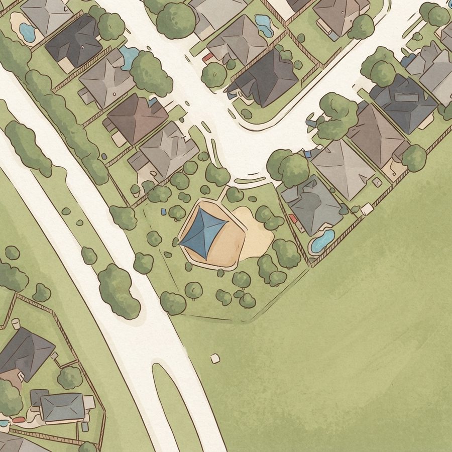 Illustrated map of Springbrook Park