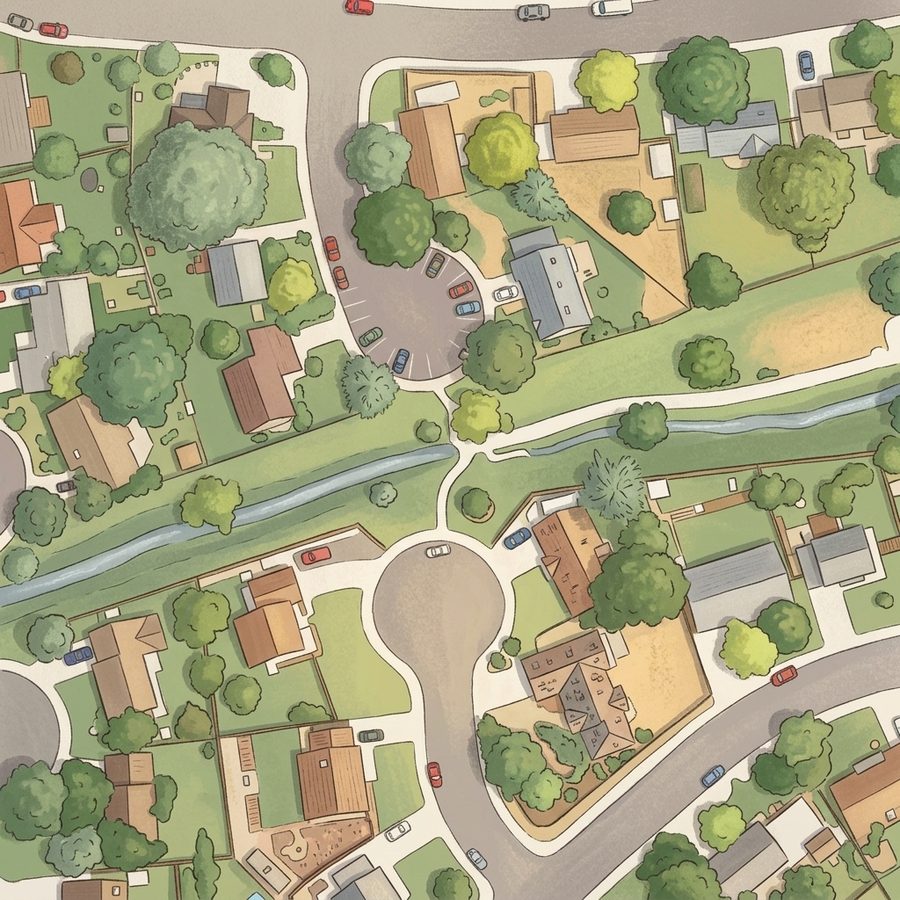 Illustrated map of Spruce Park