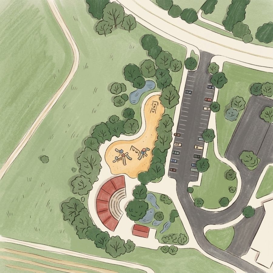 Illustrated map of Squires Park Playground