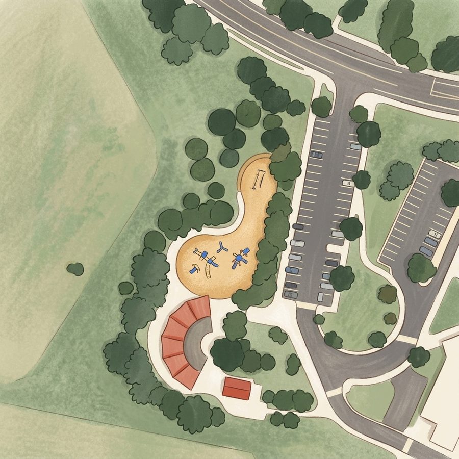 Illustrated map of Squires Park