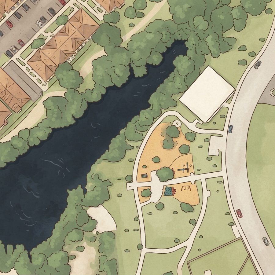 Illustrated map of Stablewood Farms Park