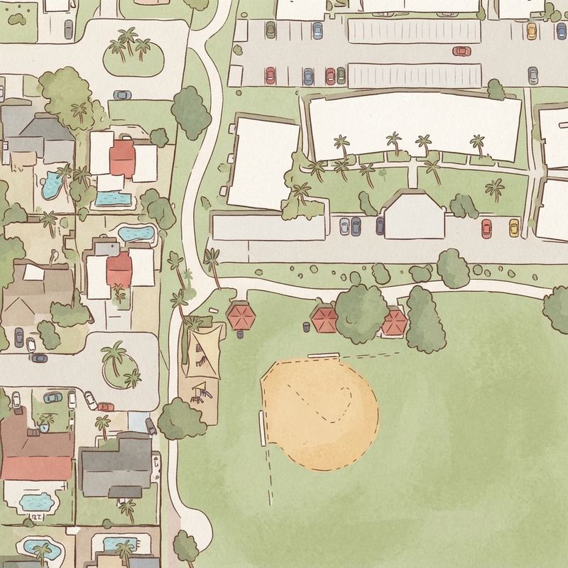 Illustrated map of Staggs Park