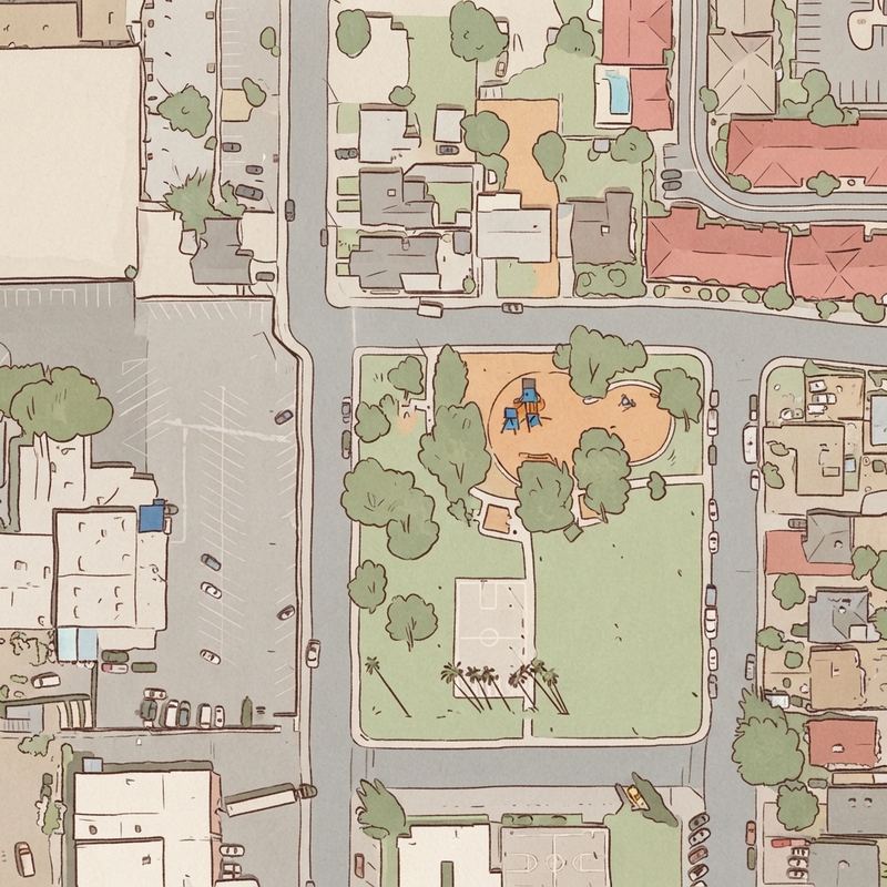 Illustrated map of Stapley Park Playgound