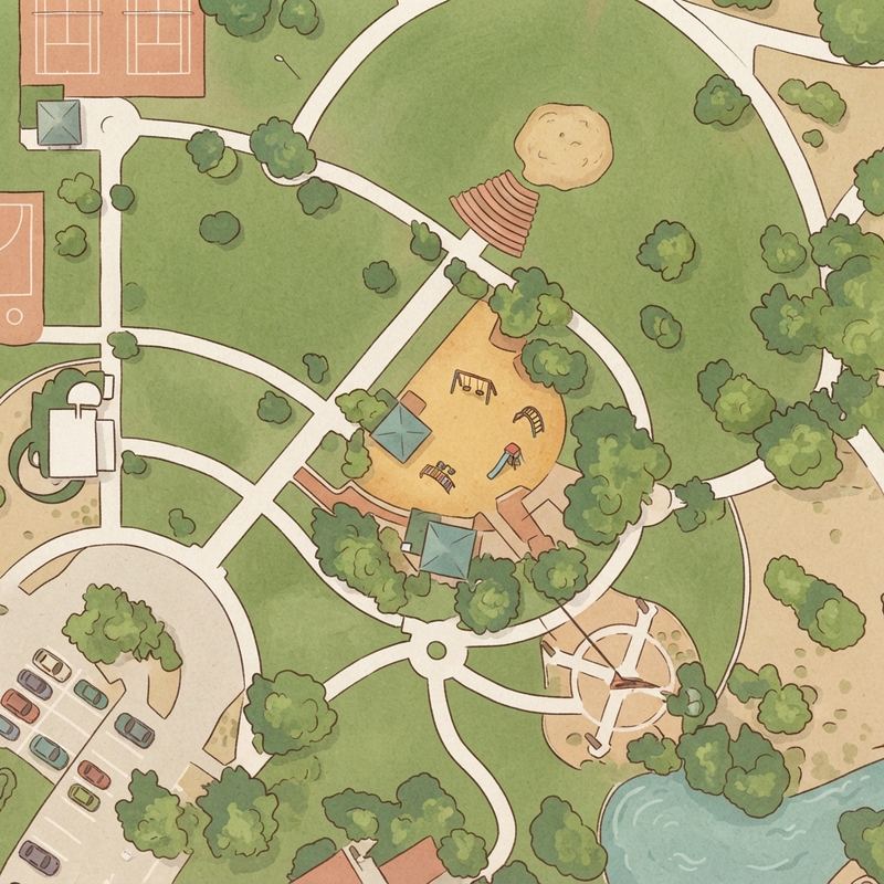 Illustrated map of Steele Indian School memorial hall