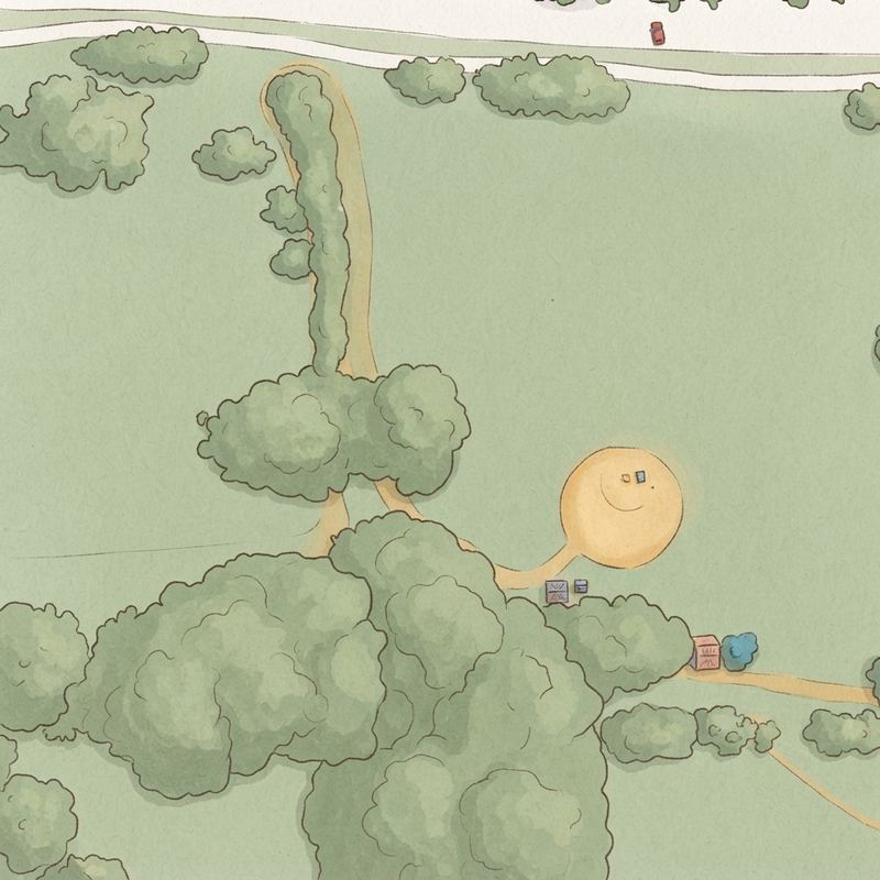 Illustrated map of Steeplechase Park