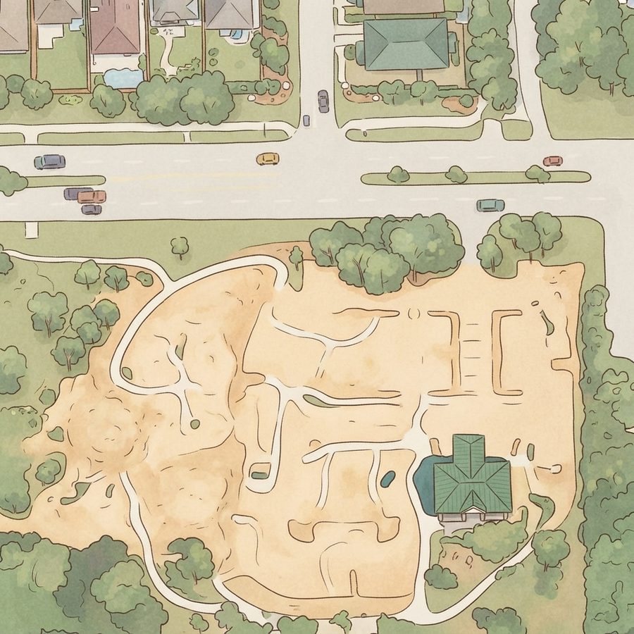 Illustrated map of Stephen Woodring Park