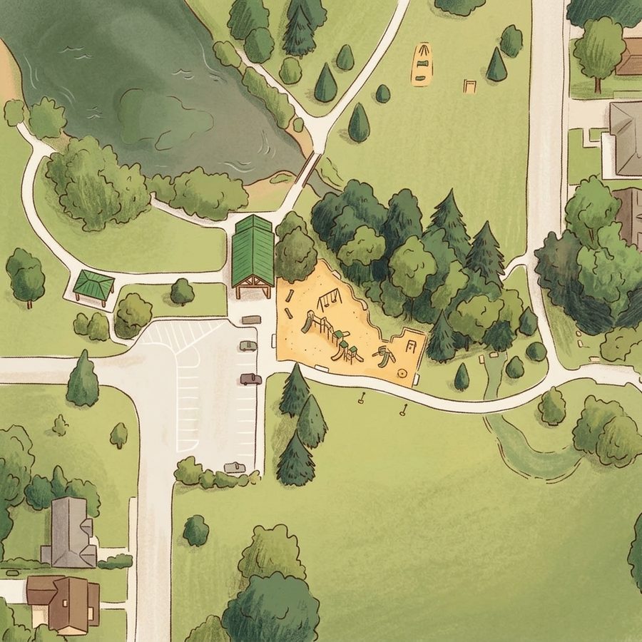 Illustrated map of Sterne Park