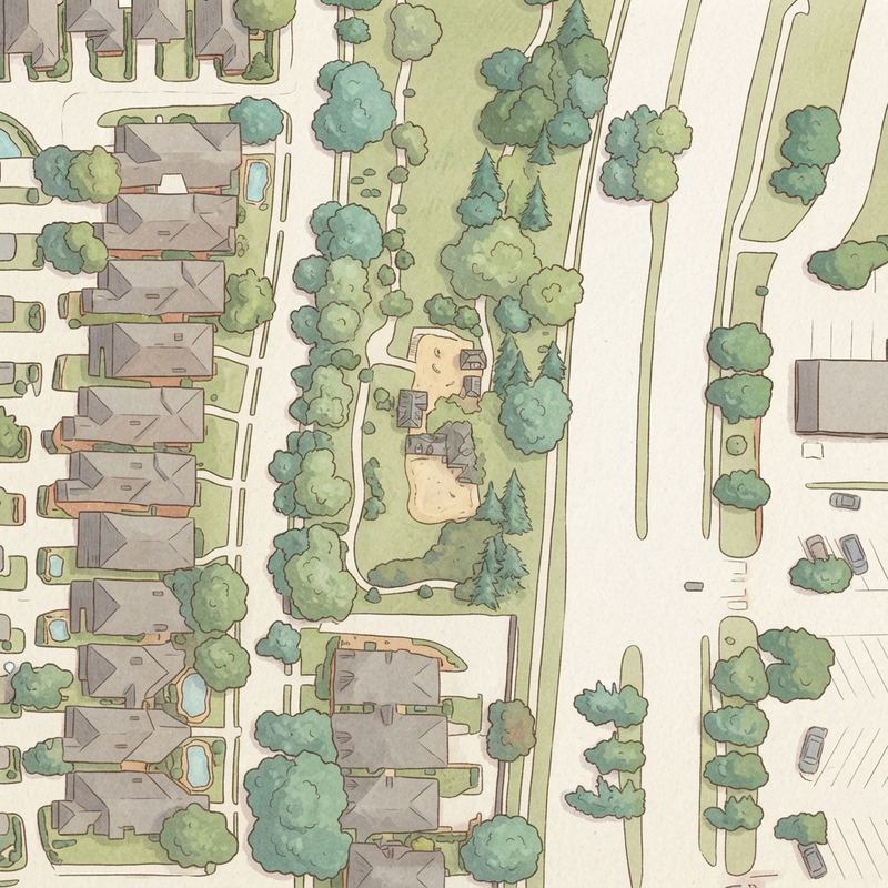 Illustrated map of Still Springs Dr Playground