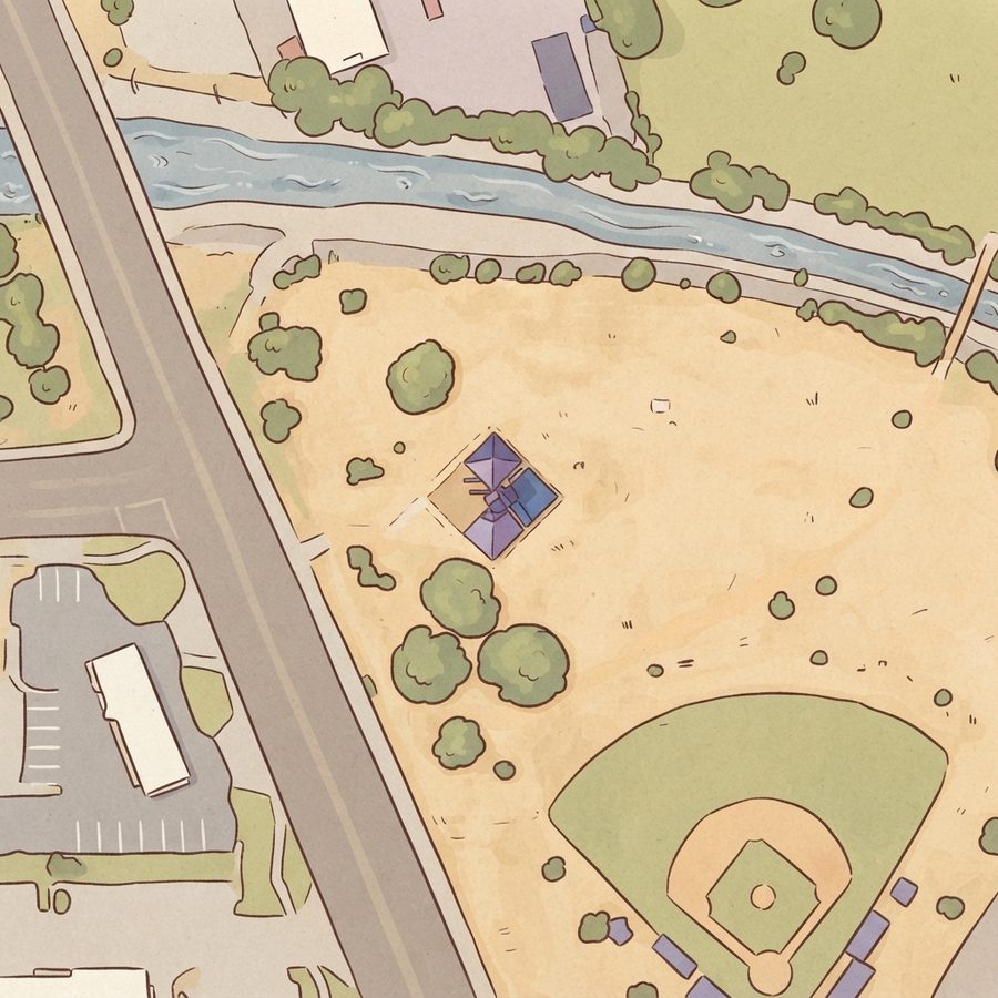 Illustrated map of Stinson park playground