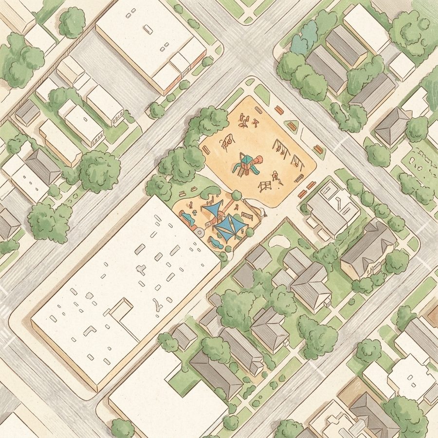 Illustrated map of Stout Street Childrens' Park