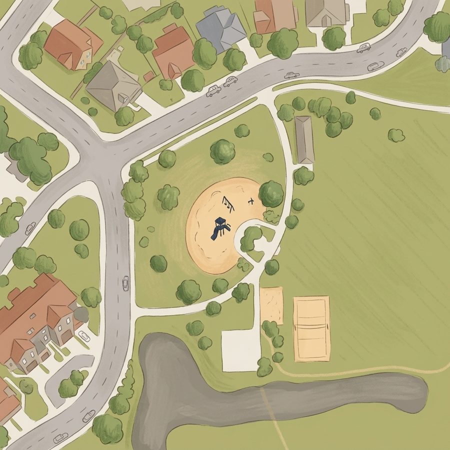 Illustrated map of Stratford Lakes Park