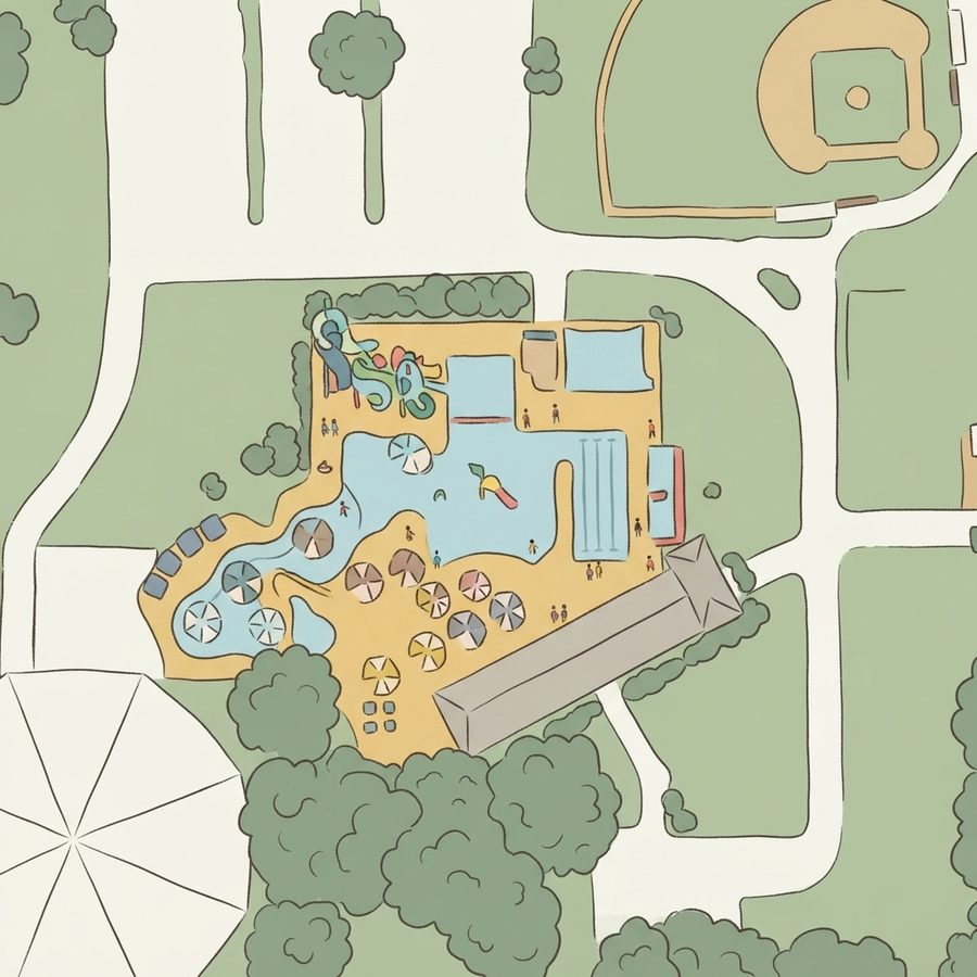 Illustrated map of Strawberry Park