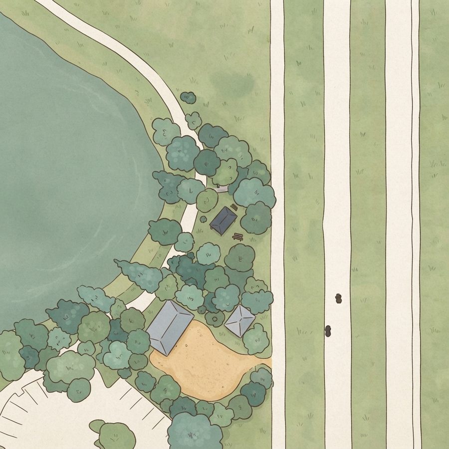 Illustrated map of Sugar Land Memorial Park