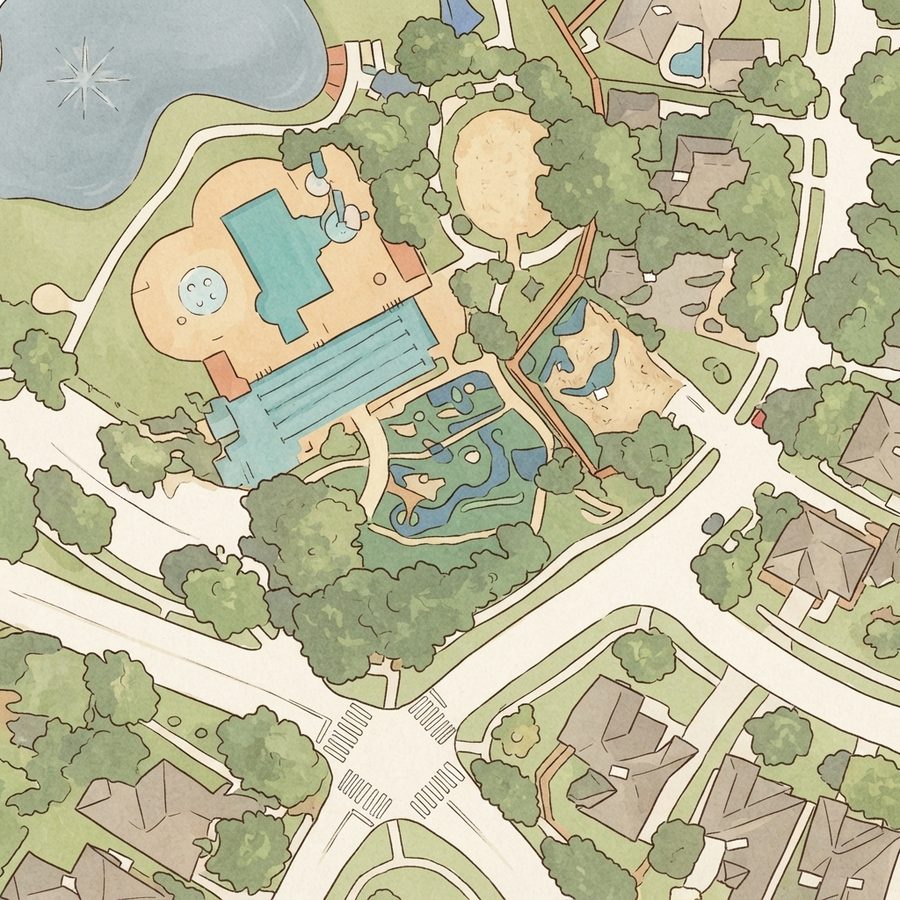 Illustrated map of Sugar Land Park