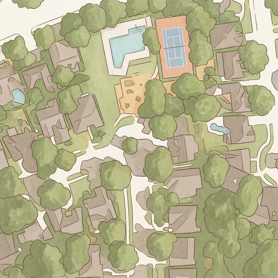 Illustrated map of Sugar Mill Splash Pad