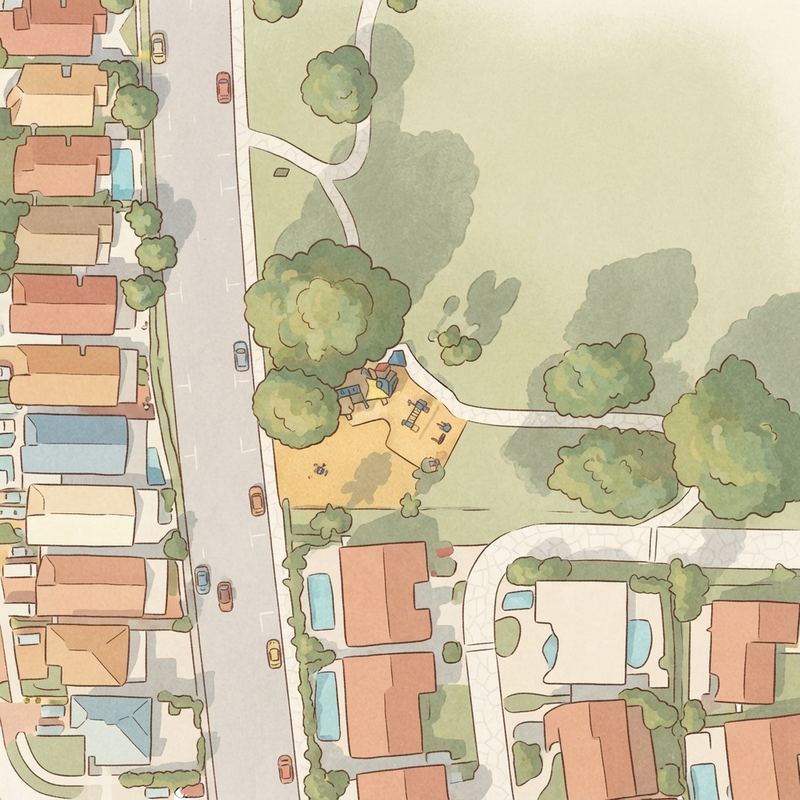 Illustrated map of Sugarwood Park