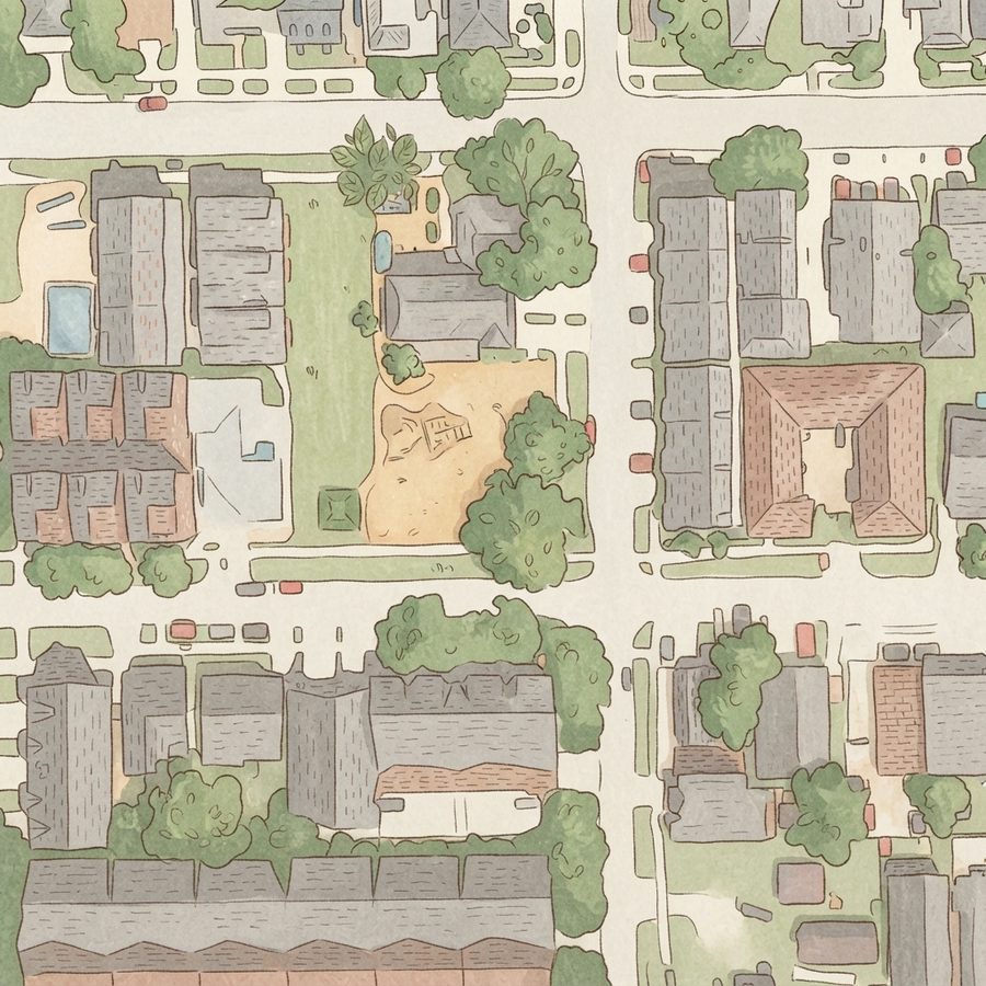 Illustrated map of Summer Street Park