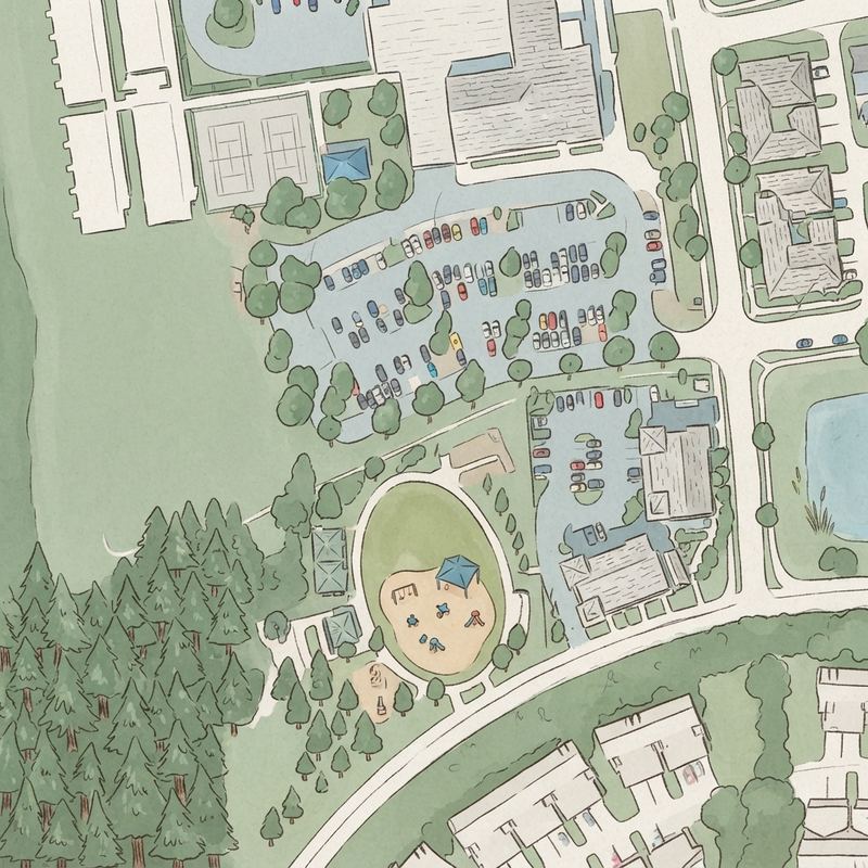 Illustrated map of Summerport Park playground