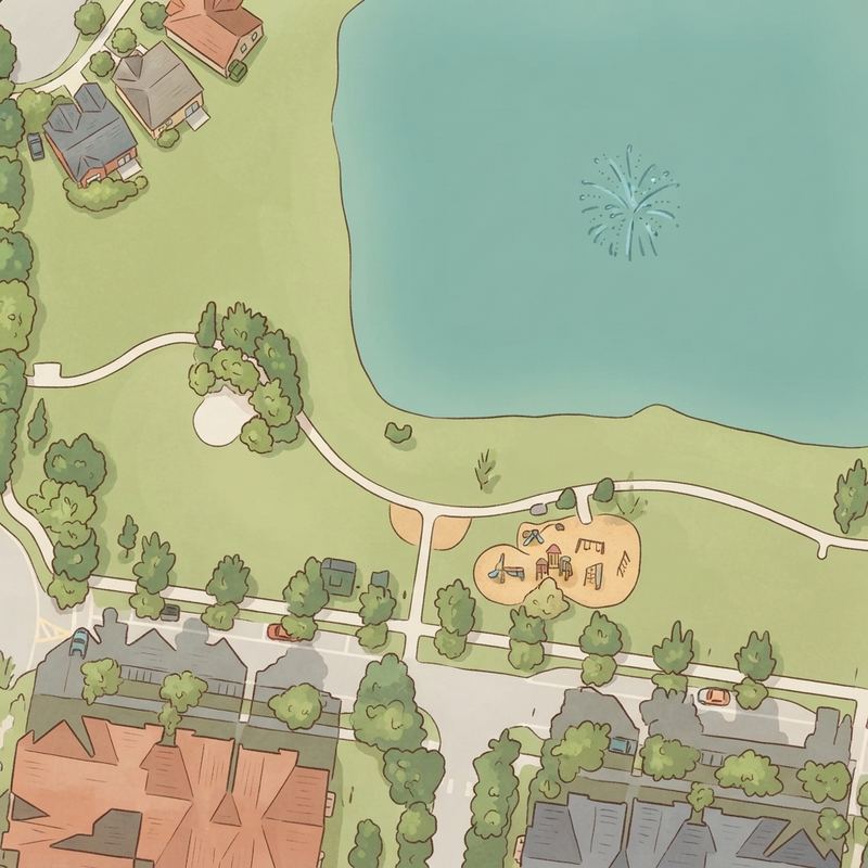 Illustrated map of Summerport Trail Playground