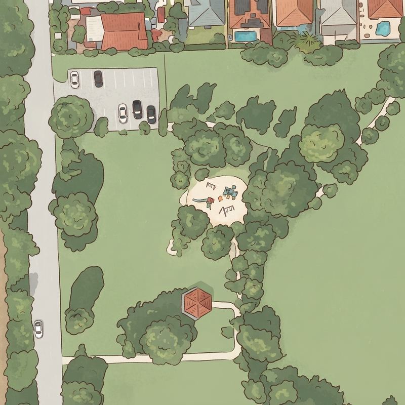 Illustrated map of Sun Lake Park