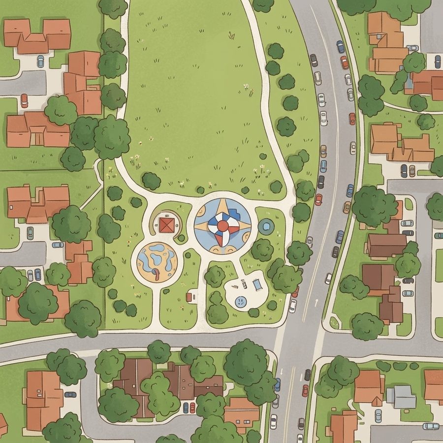 Illustrated map of Sunburst Park