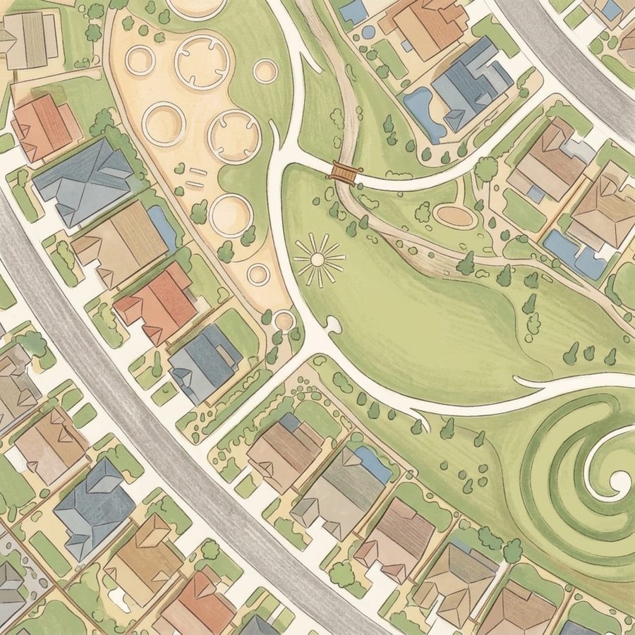 Illustrated map of Sunburst Park